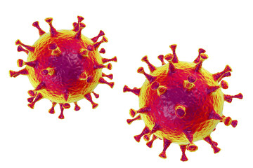 MERS virus, Meadle-East Respiratory Syndrome coronovirus, 3D illustration