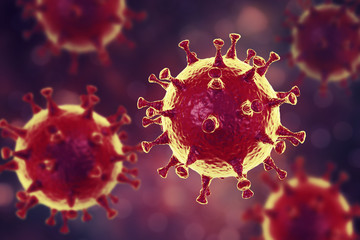 Obraz na płótnie Canvas MERS virus, Meadle-East Respiratory Syndrome coronovirus, 3D illustration