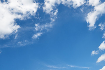 background from bright blue sky with soft cloud at day, frame with place for text