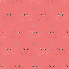 pattern with crabs and shell illustration