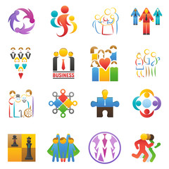 People team icons vector abstract group set teamwork union business badge network teammate partnership teamwork businessteams people illustration isolated on background