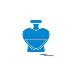 Cute vector illustration of perfume bottle in the shape of heart.