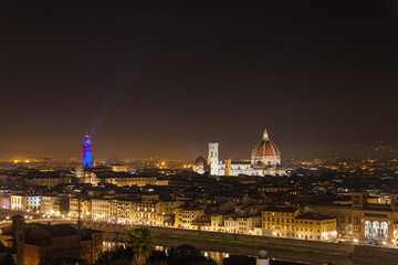 Fototapeta premium Scenic night view of Florence from the viewpoint of Piazzale Michelangelo, Italy