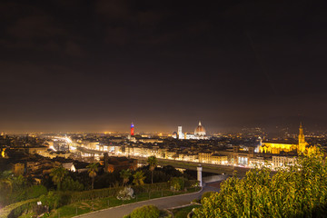 Fototapeta na wymiar Scenic night view of Florence from the viewpoint of Piazzale Michelangelo, Italy