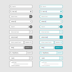 set of search bar design elements. vector illustration