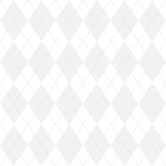 Light grey argyle seamless pattern background.Diamond shapes with dashed lines. Simple flat vector illustration.