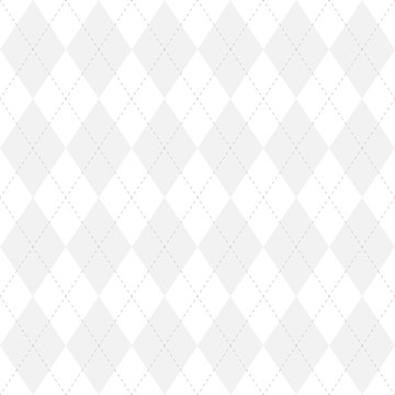 Light grey argyle seamless pattern background.Diamond shapes with dashed lines. Simple flat vector illustration.