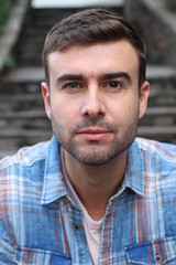 Fototapeta premium Man with heterochromia (two colored eyes)