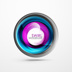 Abstract swirl banner, circle vector abstract background with copy space