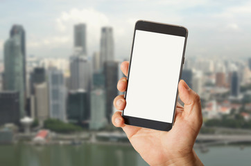 mobil phone screen for copy space