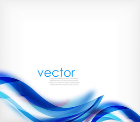 Vector colorful wavy stripe on white background with blurred effects. Vector digital techno abstract background