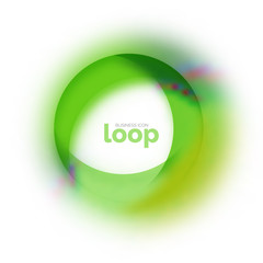 Loop circle business icon, created with glass transparent color shapes