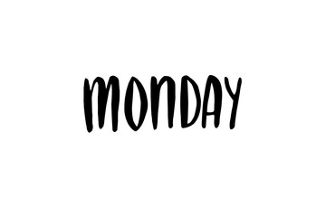 the word Monday brush lettered