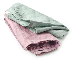 linen napkin on white background