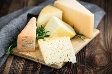 Cheeses with basil and rosemary.