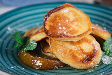 Delicious sandwich ingredients fall in the air on an isolated gray background