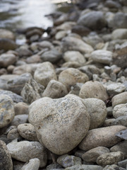 Close up of river rocks