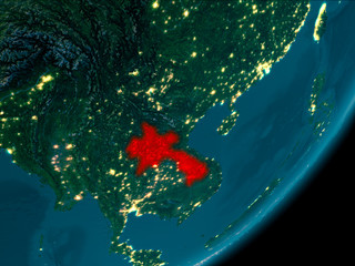 Laos from space at night