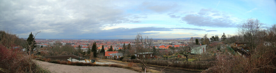 Fototapeta na wymiar View over Erfurt, the capitol of Thuringia, Germany