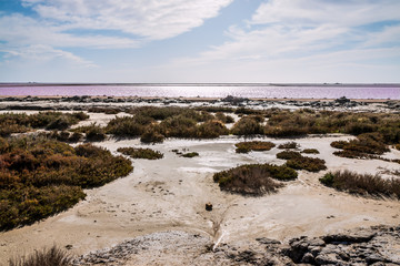 Vue sur les Salins du Giraud depuis le point de vue du sel en Camargue