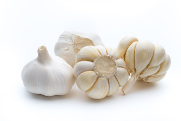 Garlic isolated on the white background.