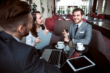 Young professionals work in modern office.Business crew working with startup