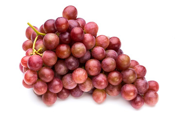 Ripe red grape isolated on white.