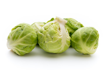Brusseles sprouts isolated on the white background.