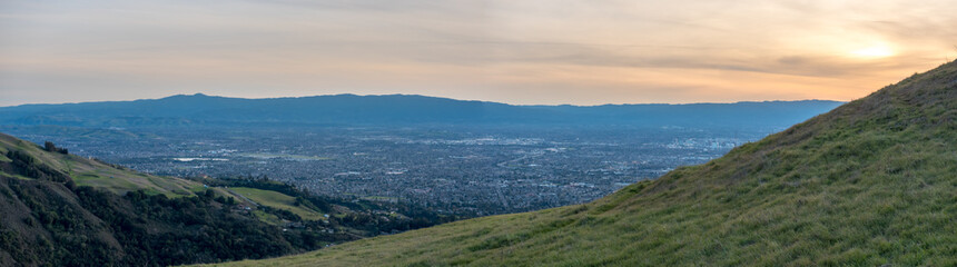 Mountains Forming Silicon Valley with San Jose City in the Center