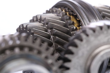 Metal gears isolated on white background