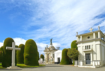 Scenes at Cemetery of Punta Arenas, a public cemetery of the city of Punta Arenas, Chile.  ...