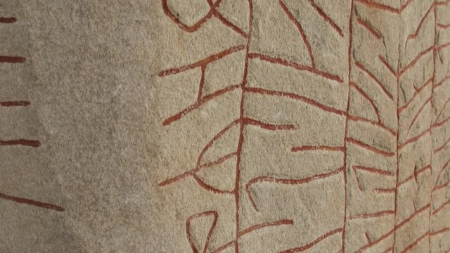 R&Ouml;K, SWEDEN -  CLOSE-UP OF THE R&Ouml;K RUNESTONE