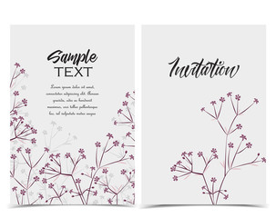 Vector illustration meadow flowers. Floral invitations. Set of greeting cards