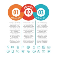 infographic template chain links arranged elements presentation report vector illustration