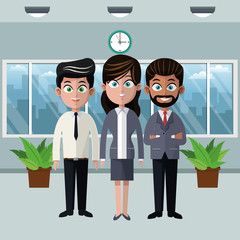 Coworkers at office cartoons vector illustration graphic design