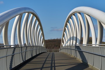 Pedestrian and cycle bridge, steel construction