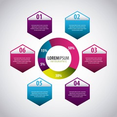 infographic banners hexagon shape round diagram statistics strategy vector illustration