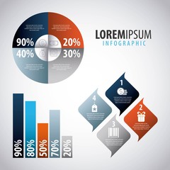 infographics elements collection business presentation vector illustration
