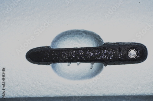 Frozen Car Door Lock White Car Stock Photo And Royalty Free