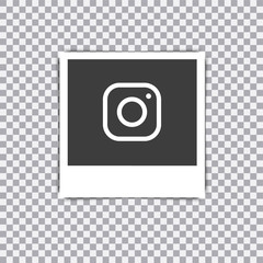 Retro realistic vector photo frame placed on transparent background. illustration.