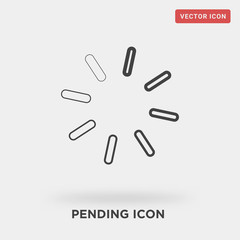 pending icon on grey background, in black, waiting list,vector icon illustration