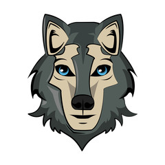 Wolf Wild animal head vector illustration graphic design