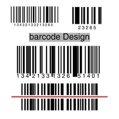 Realistic bar code icon. A modern simple flat for identify products in shop or supermarket on a white background.