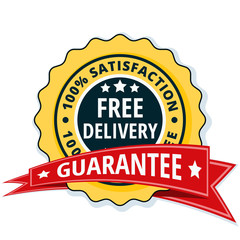 Free Delivery Guarantee label illustration