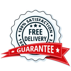 Free Delivery Guarantee label illustration