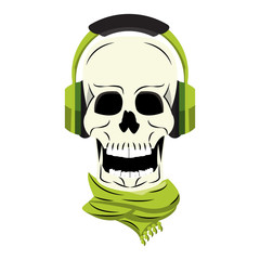 Cool skull cartoon vector illustration graphic design