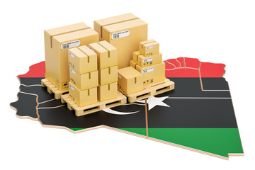 Shipping and Delivery from Libya concept, 3D rendering