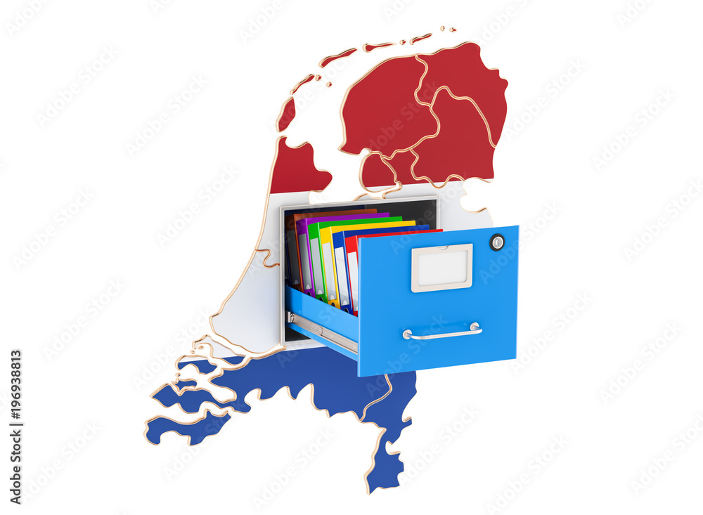 Poster the netherlands national database concept, 3d rendering