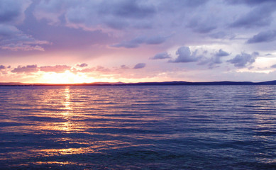 Summertime sunset on the sea
