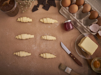 freshly baked tasty croissants